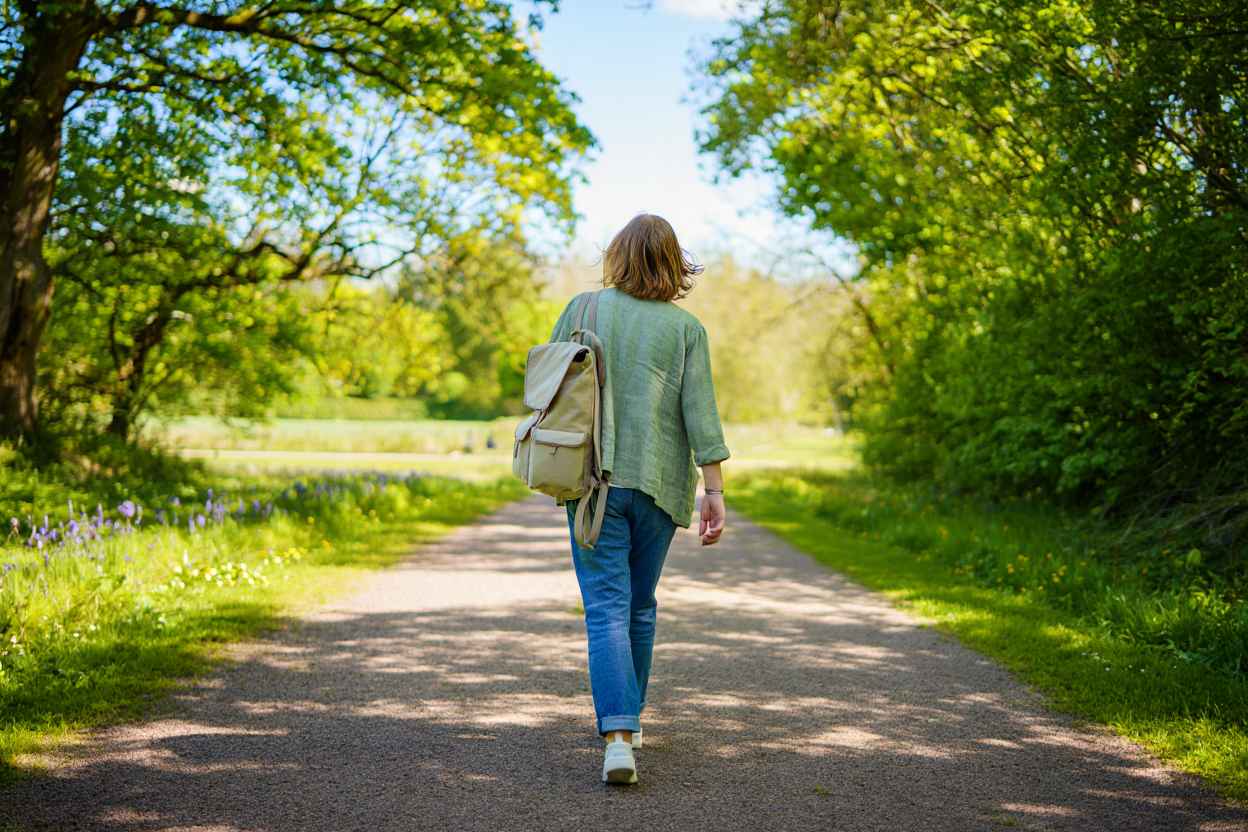 Девушка на прогулке в парке